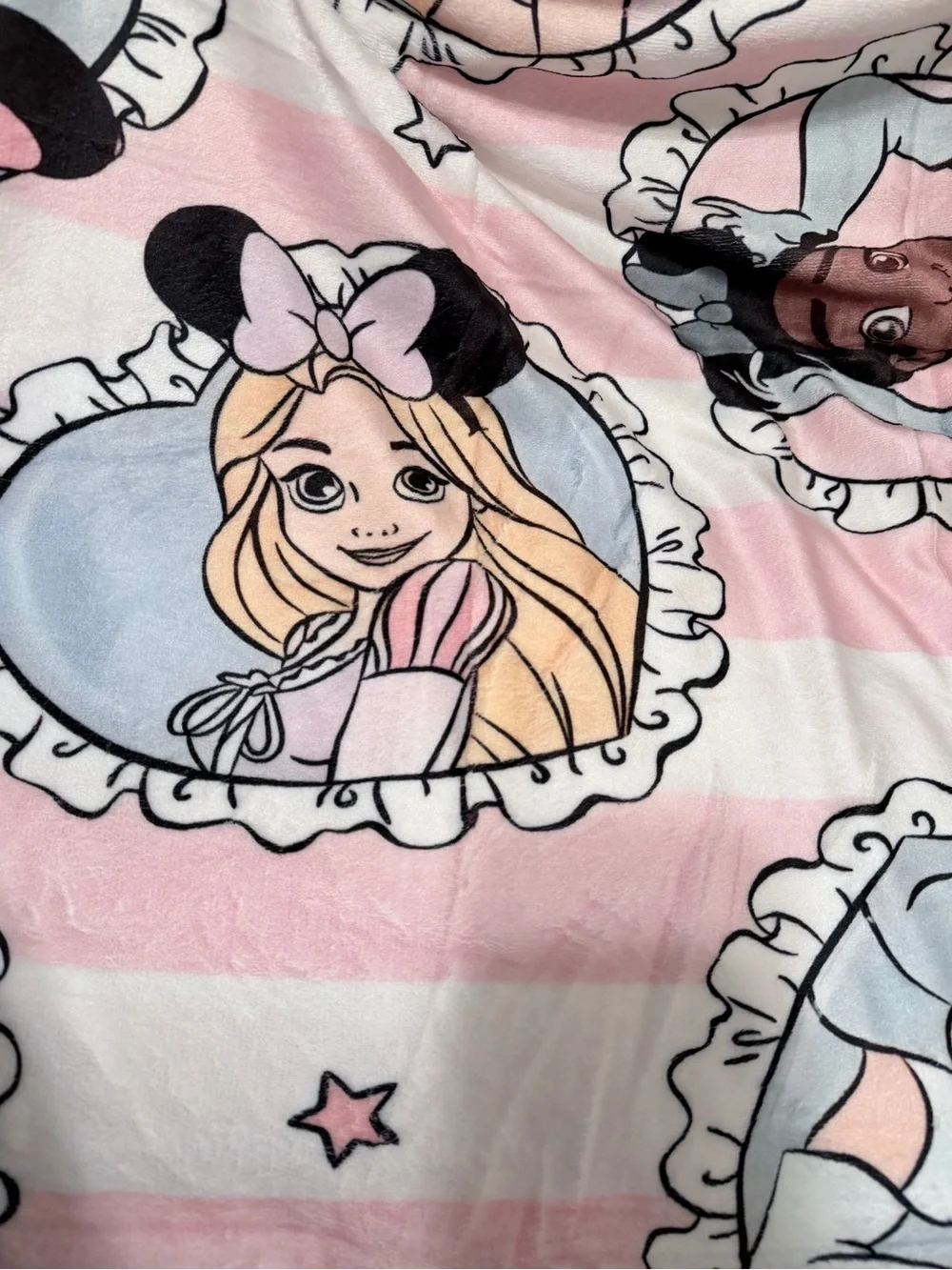 Kids Pink Cartoon Princess Hooded Bath Towel Blanket